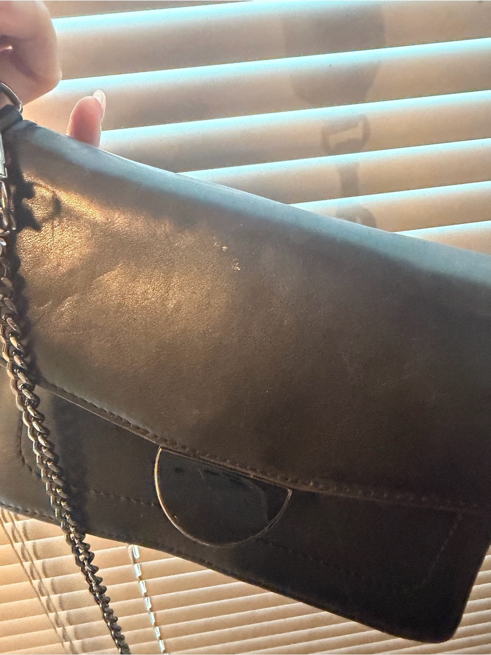 Aldo Black Chain-Handle Clutch